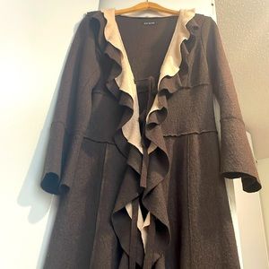 Unique Brown Ruffled Duster
